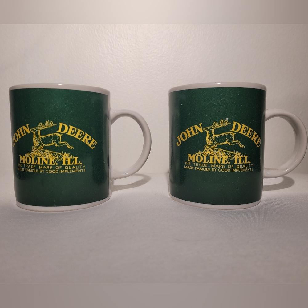 John Deere Green Coffee Mugs - Set of Two